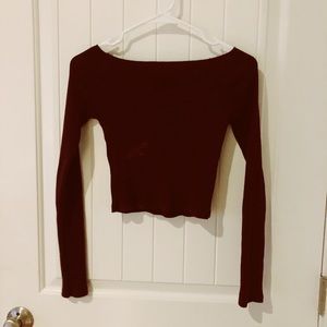 brandy melville burgundy long sleeve top